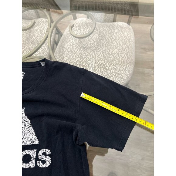 Adidas Mens Black The Go-To Tee L/G 100% Cotton Short Sleeve Casual T-Shirt - Picture 5 of 7